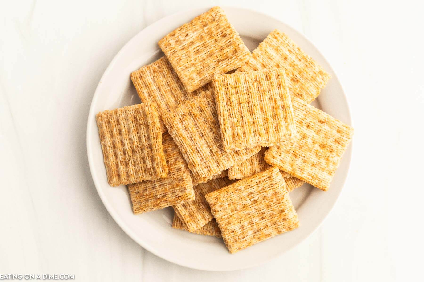 Whole wheat crackers on a plate