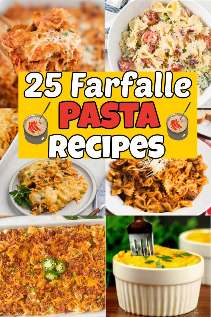 You can't go wrong with any of these tasty farfalle pasta recipes including traditional pasta dishes and unique recipes. Try these quick and easy 25 farfalle recipes with chicken, ground beef and vegetarian options. #eatingonadime #farfallepastarecipes #pastarecipes