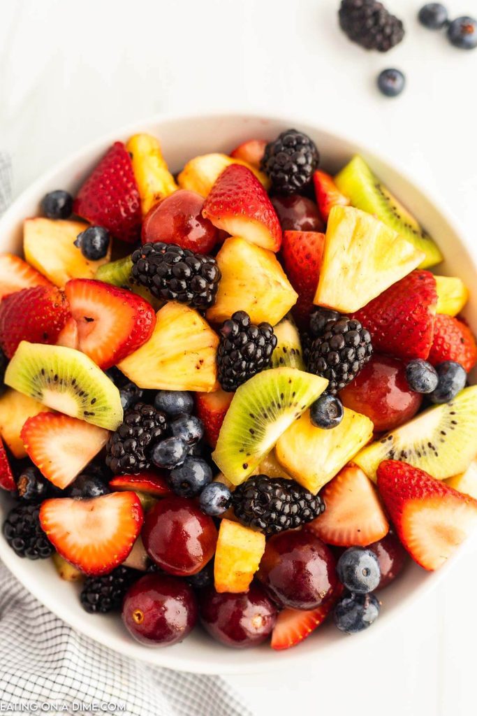 Close up bowl of fruit salad