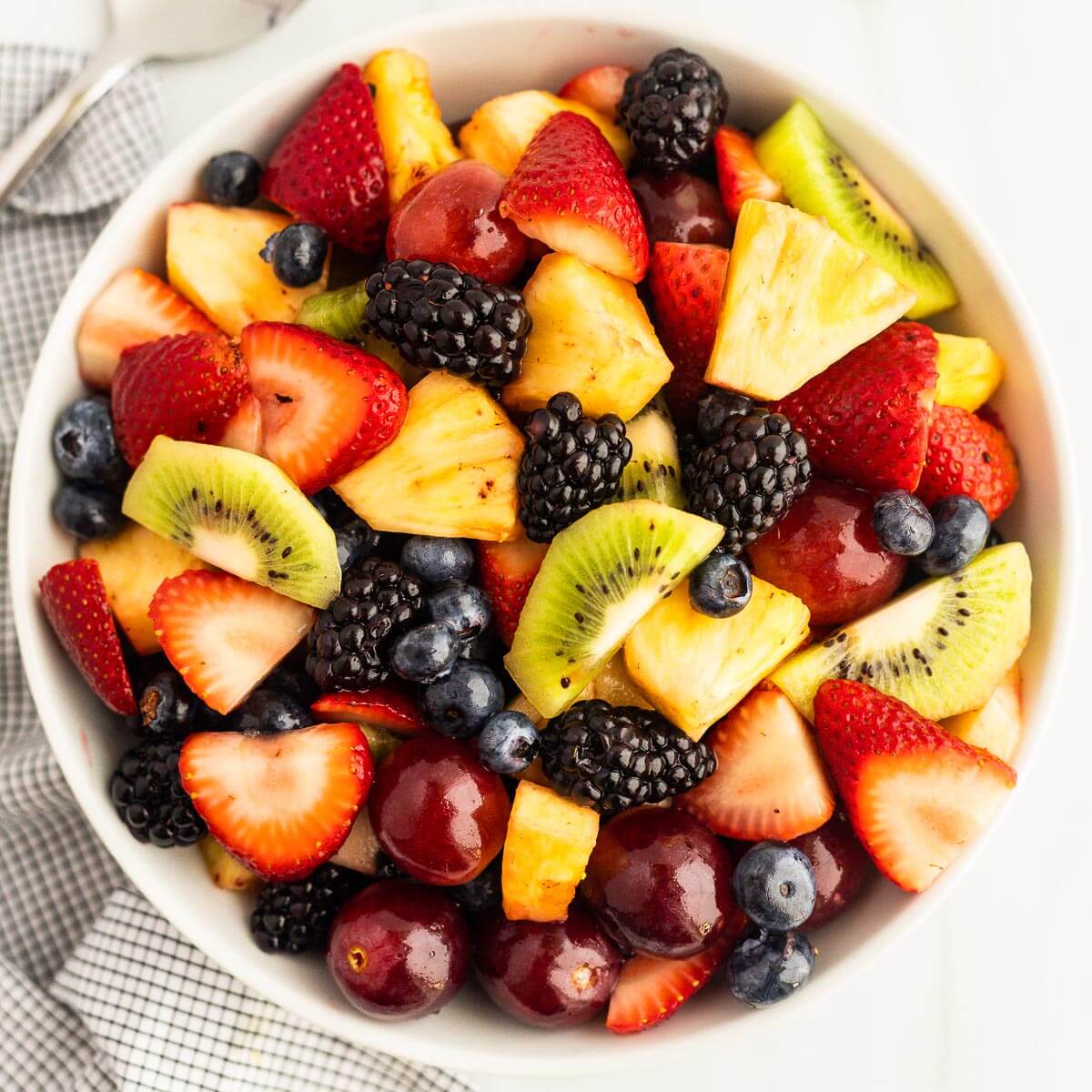 Close up bowl of fruit salad