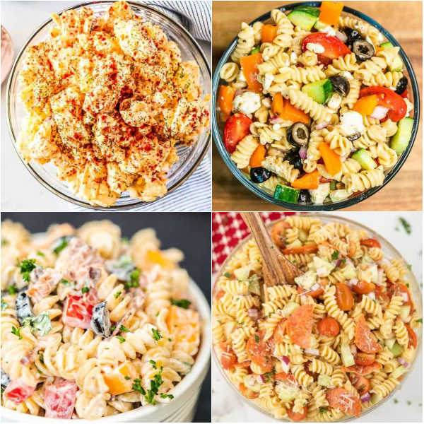 These Summer Salad Recipes are the perfect recipes for all your BBQ's this summer. From fruit salad to potato salad they are easy to make. These salads are perfect to serve the fresh produce of the season. We love a good fruit salad when we are sitting by the pool. But some of my favorites is a creamy chicken salad, broccoli salad or a corn salad. #eatingonadime #summersaladrecipes #summersalad