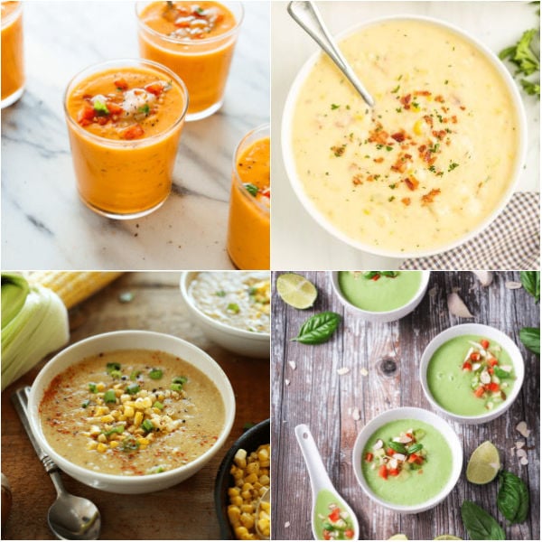 Summer doesn't mean you cannot enjoy delicious soups. That's why we are sharing 25 summer soup recipes that are lighter than soups served at other times. Choose from the best soups that are easy to make in the slow cooker or stove top. #eatingonadime #summersouprecipes