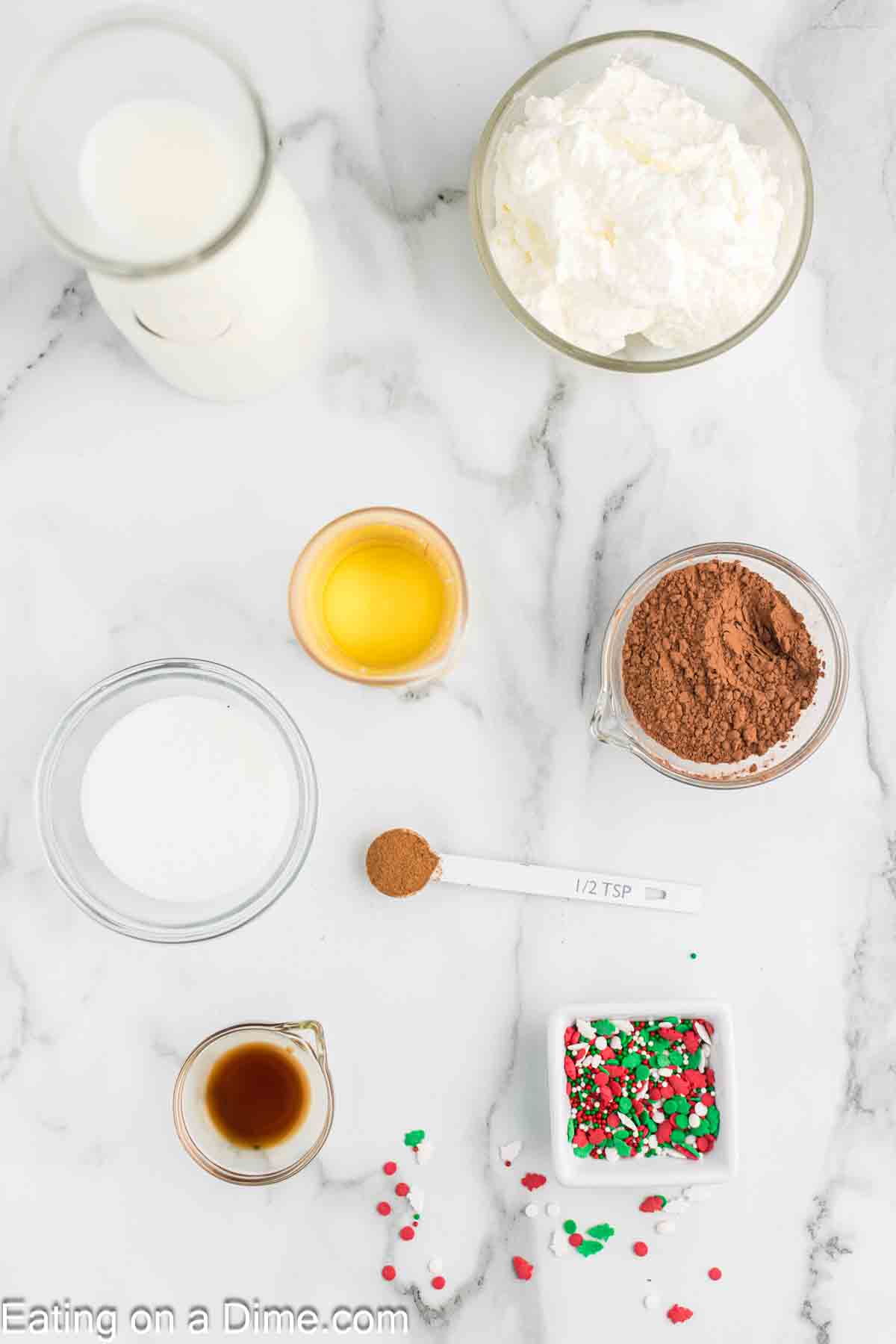Ingredients needed for Christmas Hot Chocolate