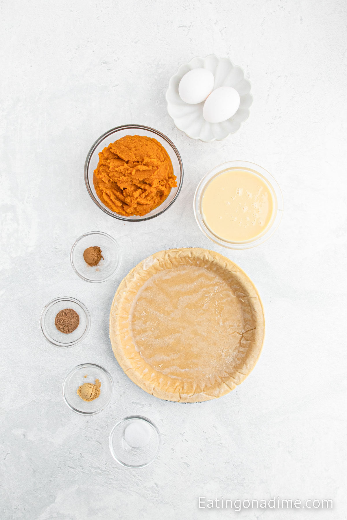Ingredients needed for pumpkin pie