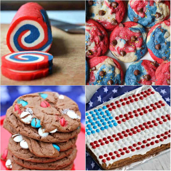 4th of July cookies make your celebration a whole lot better. They’re sweet, satisfying, and surely festive. These cookies are easy to make. Make these easy red, white and blue cookies for all your gatherings. #eatingonadime #4thofjulycookies #July4thcookies