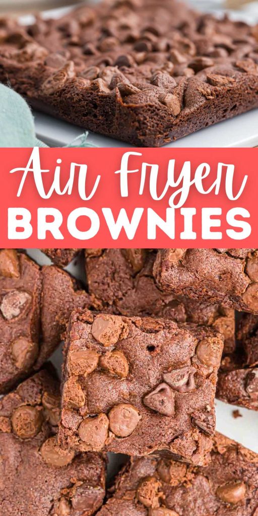 If you are wanting to make a smaller batch of brownies, make these Air Fryer Brownies. Delicious and easy to make fudgy brownies. We love making brownies and we love air fryer recipes so we decided to make these delicious made from scratch brownies. These brownies are quick to make and are made with simple ingredients. #eatingonadime #airfryerbrownies #brownies #airfryerrecipes