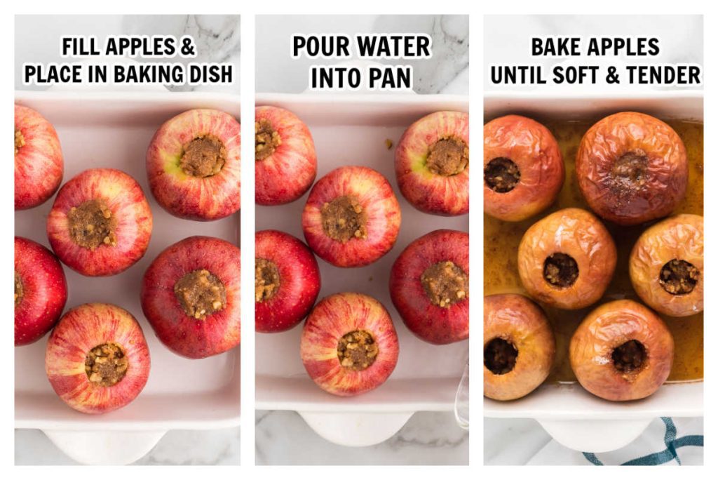 Baking apples in a baking dish