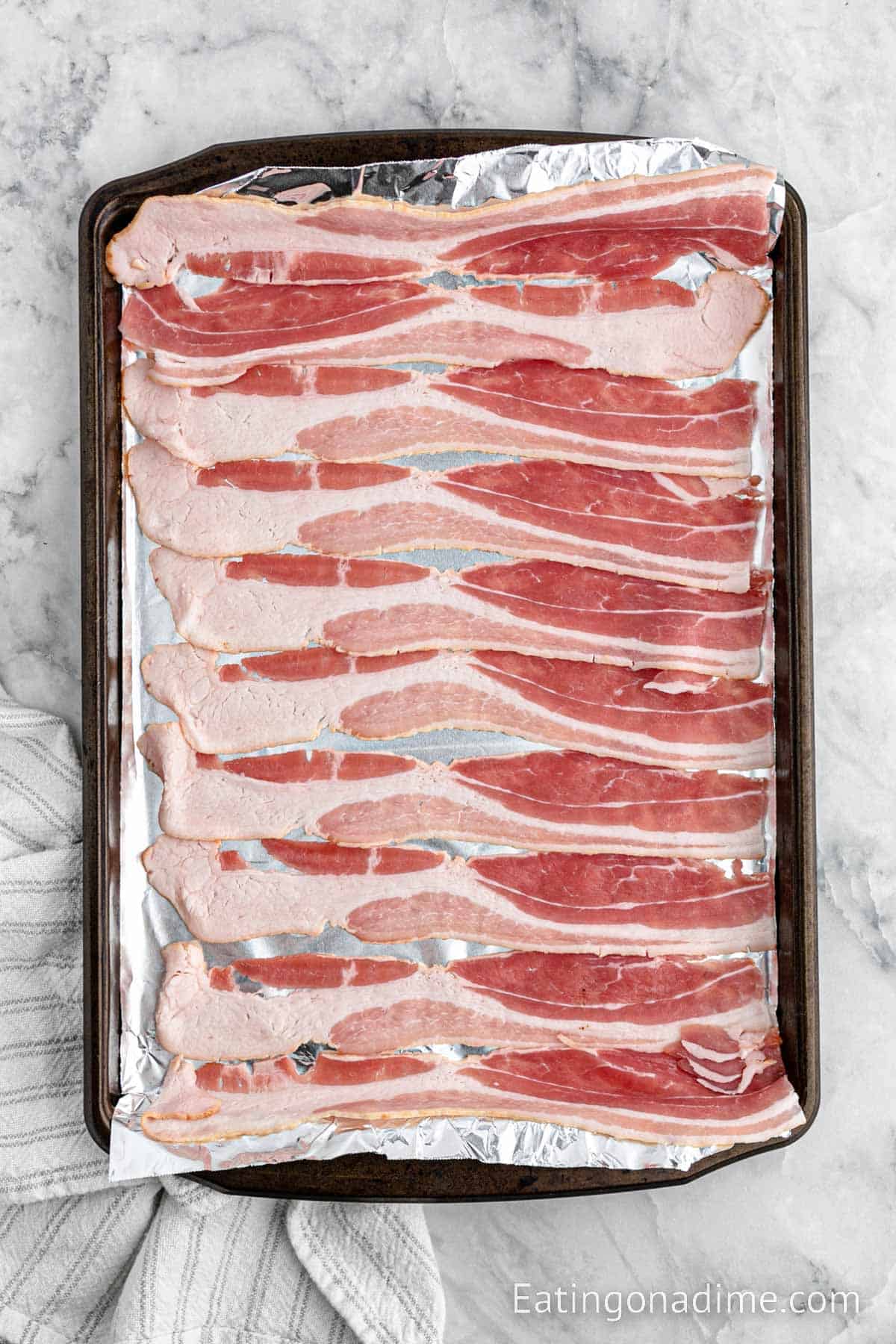 Cooking bacon on a baking sheet