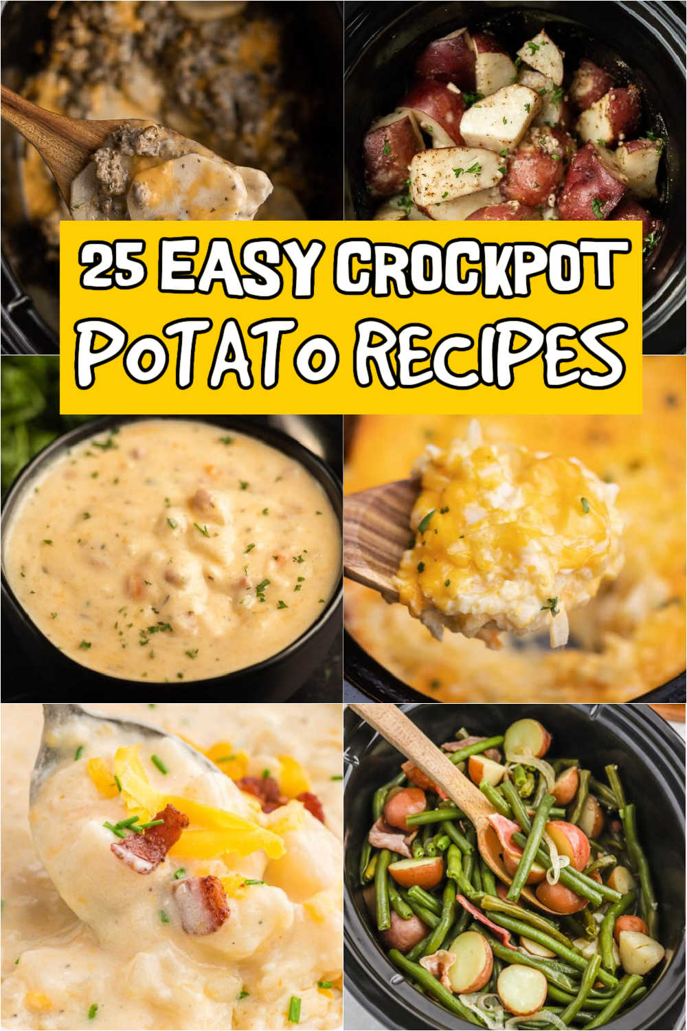 Crock Pot Potato Recipes take their deliciousness to a whole new level. They are easy to make and the perfect side to many recipes. These crock pot recipes are sure to delight your taste buds and impress your family and friends. #eatingonadime #crockpotpotatorecipes #slowcookerpotatorecipes #potatorecipes