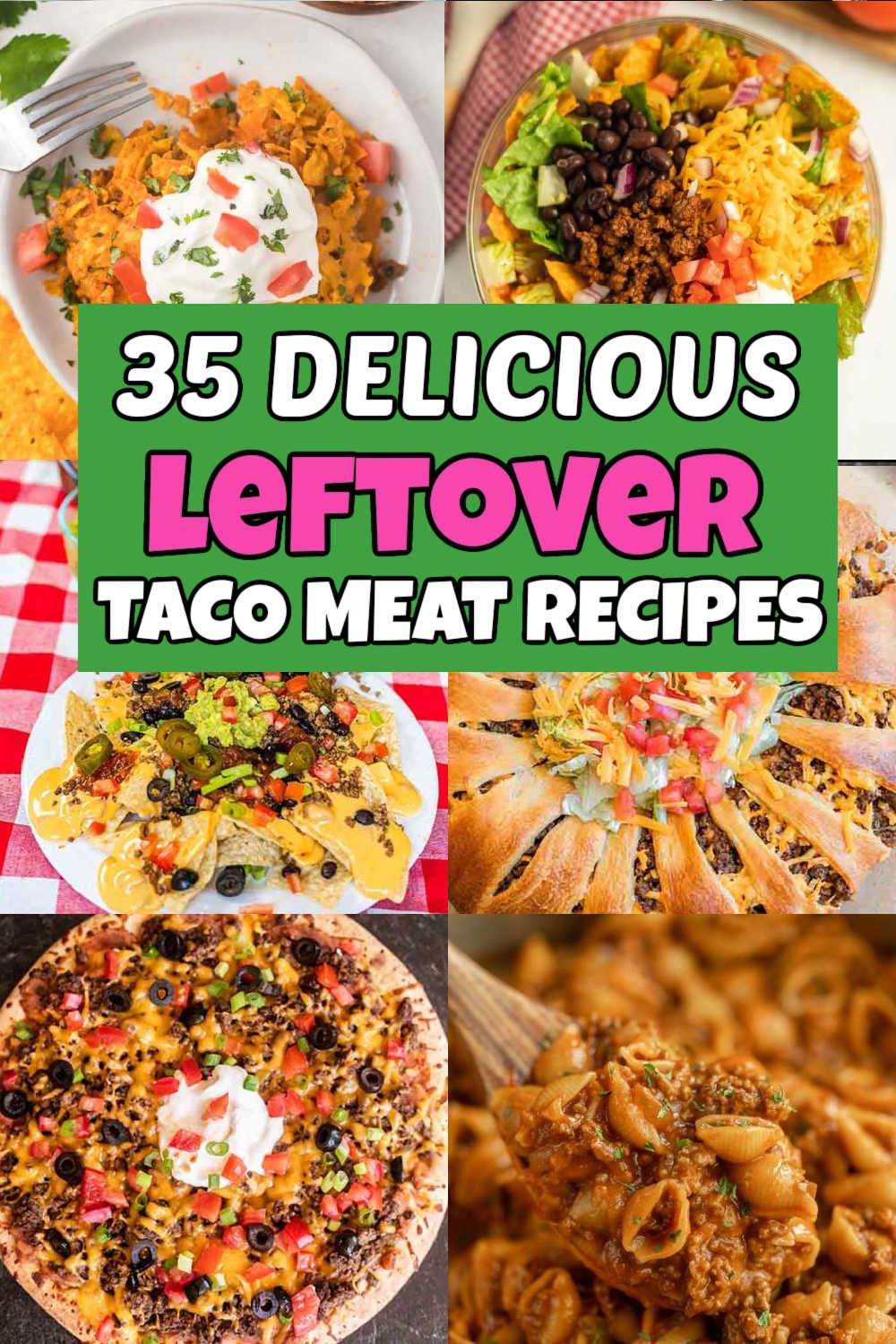 Discover how to make the most of your leftovers with 35 delectable Leftover Taco Meat Recipes. Learn how to use leftover taco meat. From stuffed peppers to overloaded nachos, there's a wide variety of options. #eatingonadime #leftovertacomeatrecipes #tacomeatleftovers