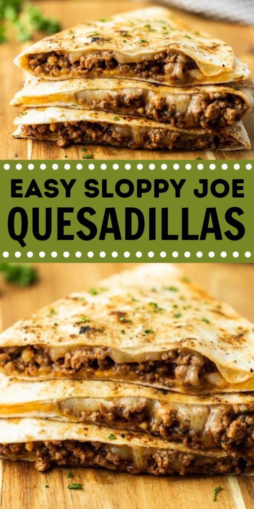 Sloppy Joe Quesadillas combine tons of flavor into an easy to eat quesadilla. Enjoy all the flavors of a sloppy joe in this easy recipe. It does not disappoint and tastes perfectly every time. From kids to adults, this recipe is a winner with everyone. #eatingonadime #sloppyjoequesadillas #quesadillas #sloppyjoes