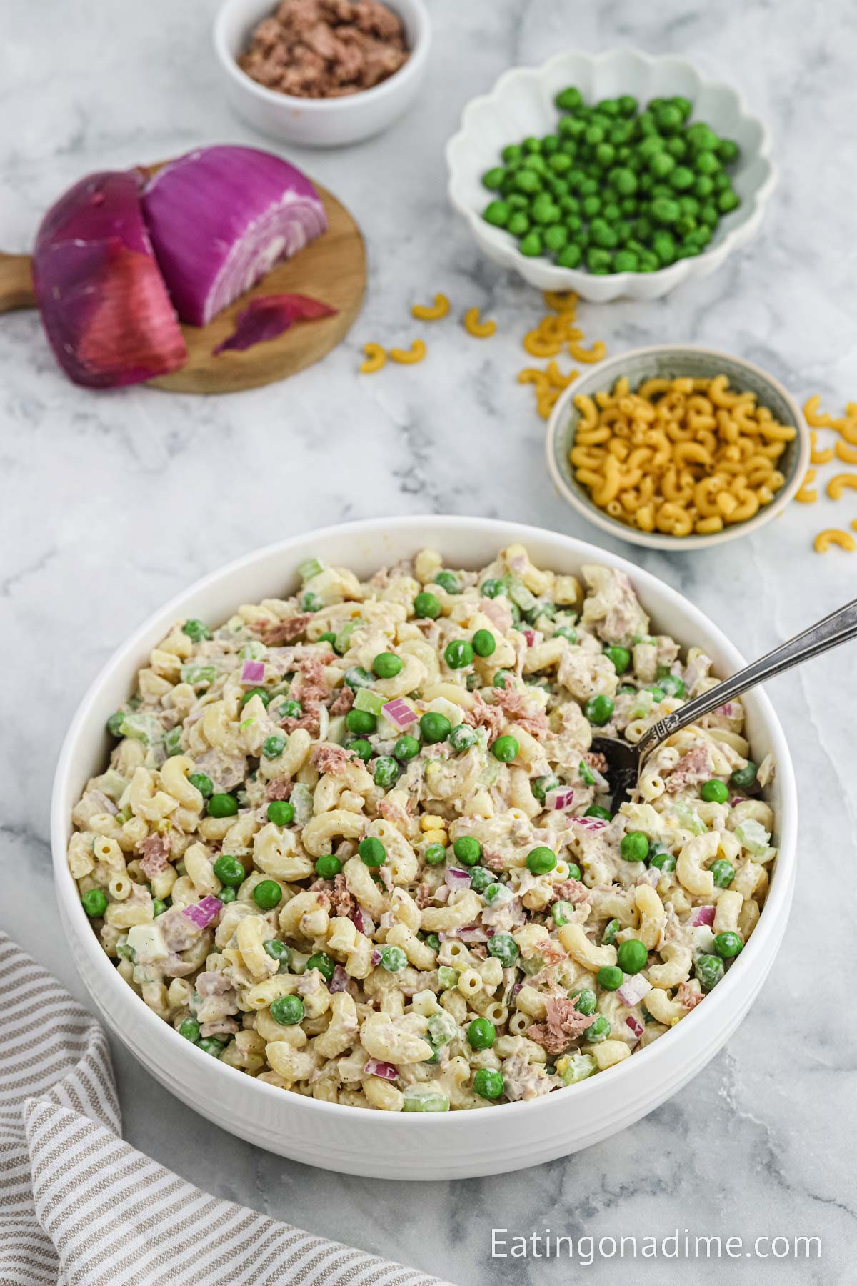 Bowl of Tuna Macaroni Salad 