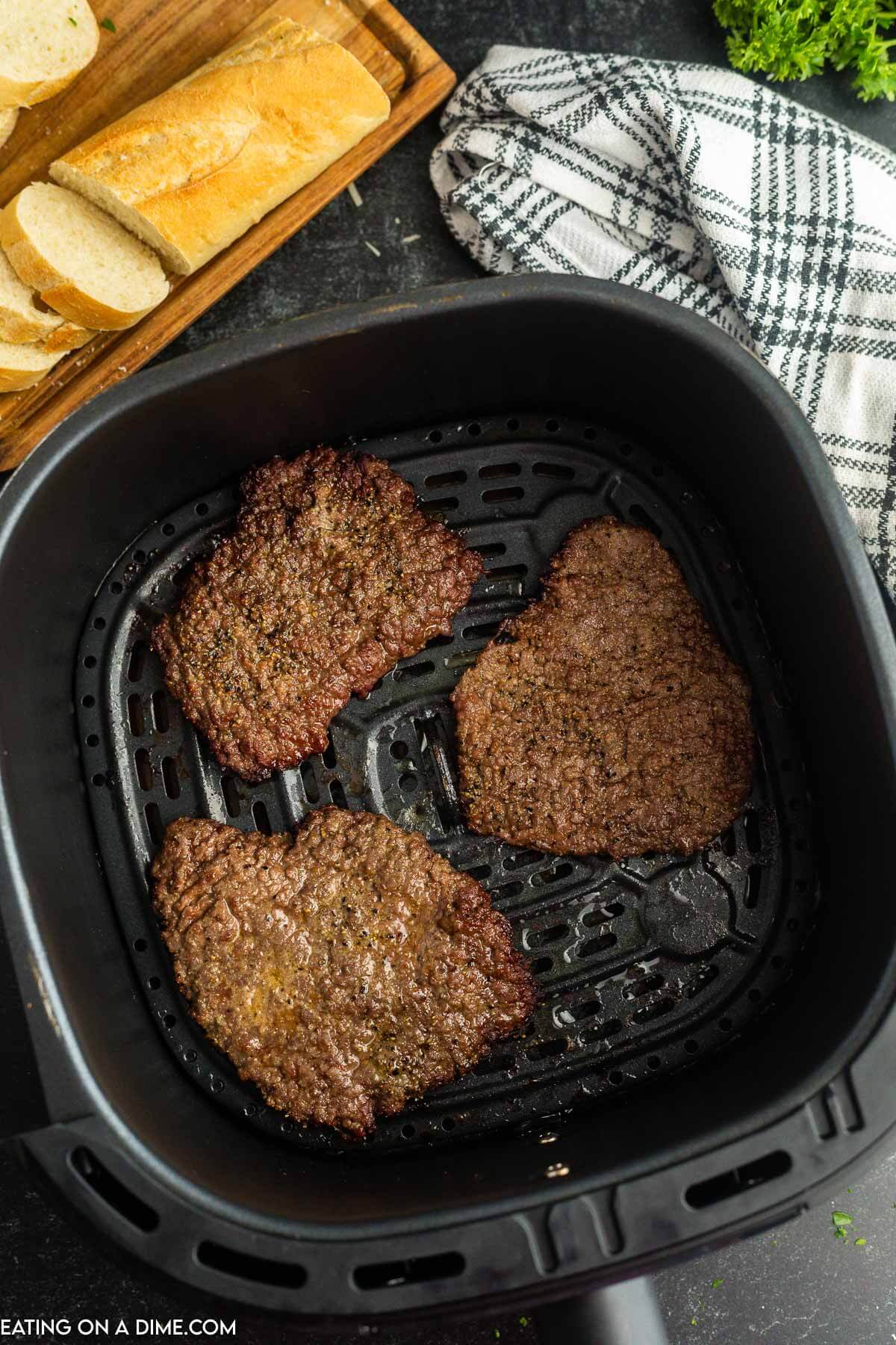 Cooked cube steak in the air fryer