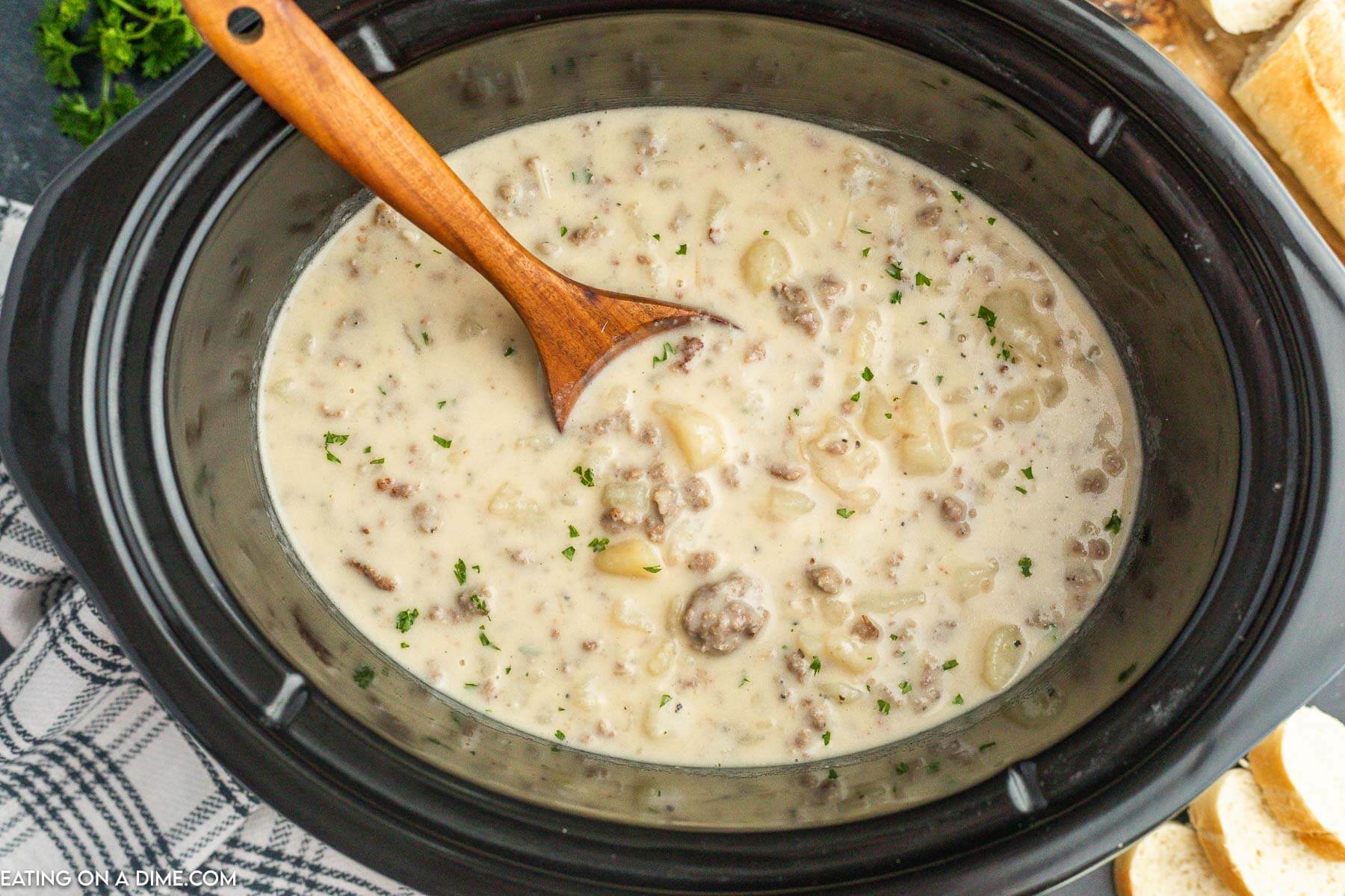 Slow Cooker Sausage Potato Soup Recipe + Video