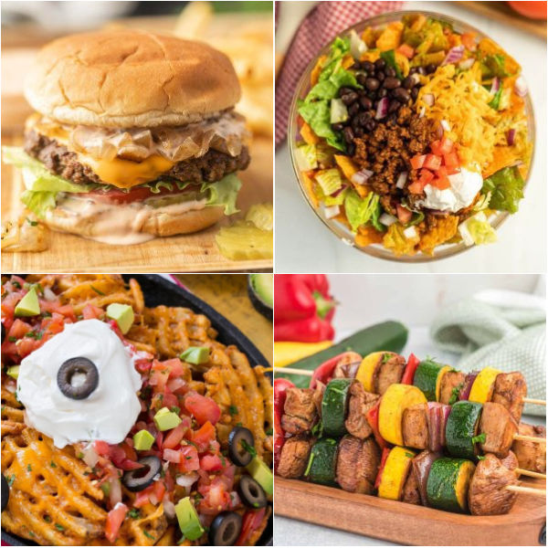 These Saturday night dinner ideas are simple to prepare and delicious. Enjoy a cozy night in with your family or entertaining guests with these ideas. 51 quick and easy recipes for family fun. #eatingonadime #saturdaynightdinner