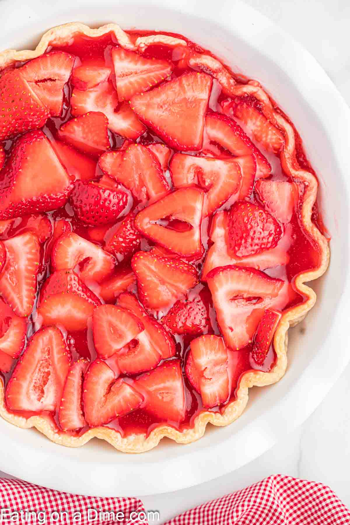 Strawberry Pie in a pie plate