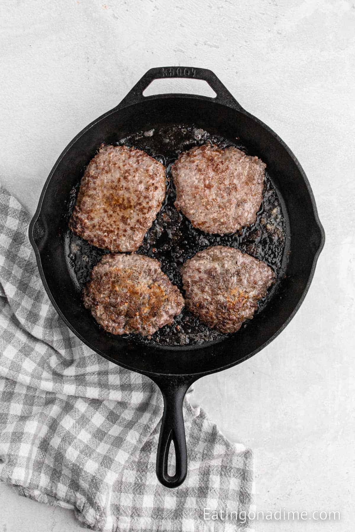 Cooking steak in a cast iron skillet