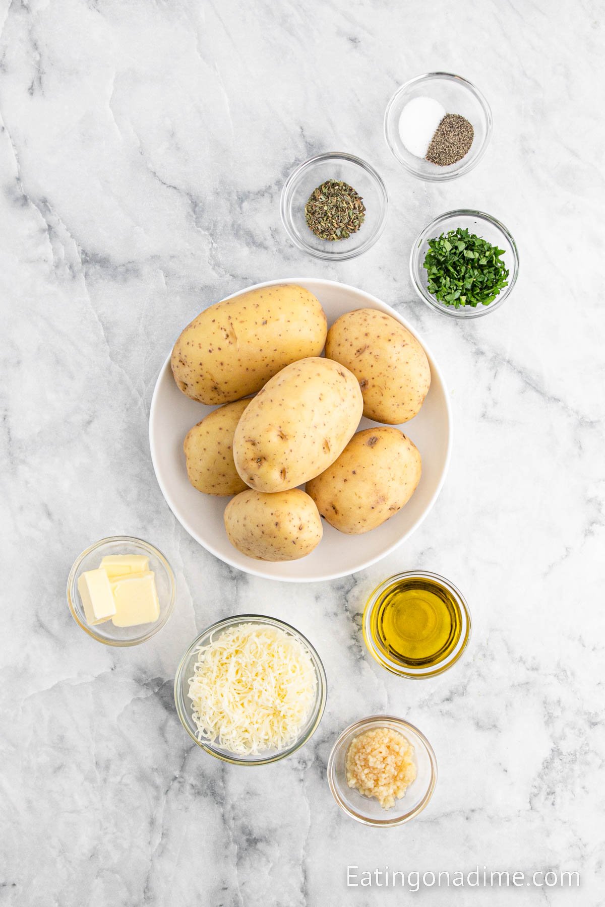 Ingredients needed for hasselback potatoes