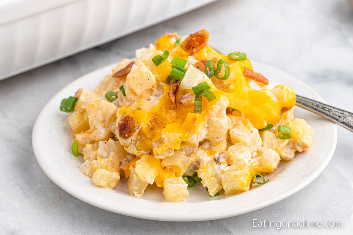 Baked Potato Casserole on a plate