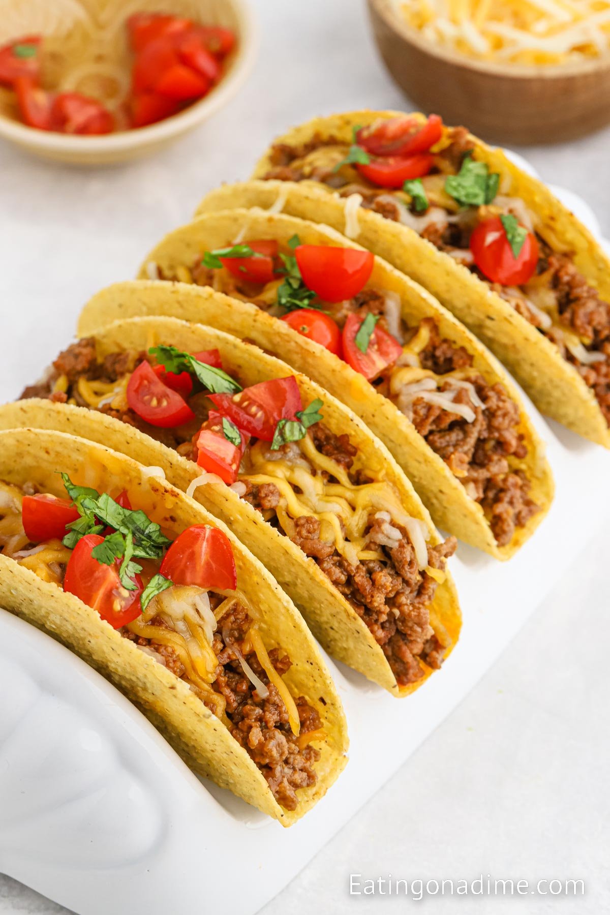 Sloppy Joes tacos in a taco stand