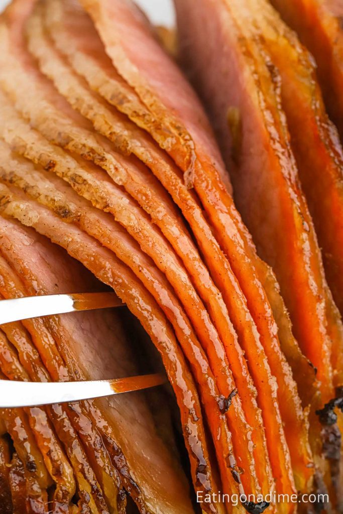 Close up image of spiral ham