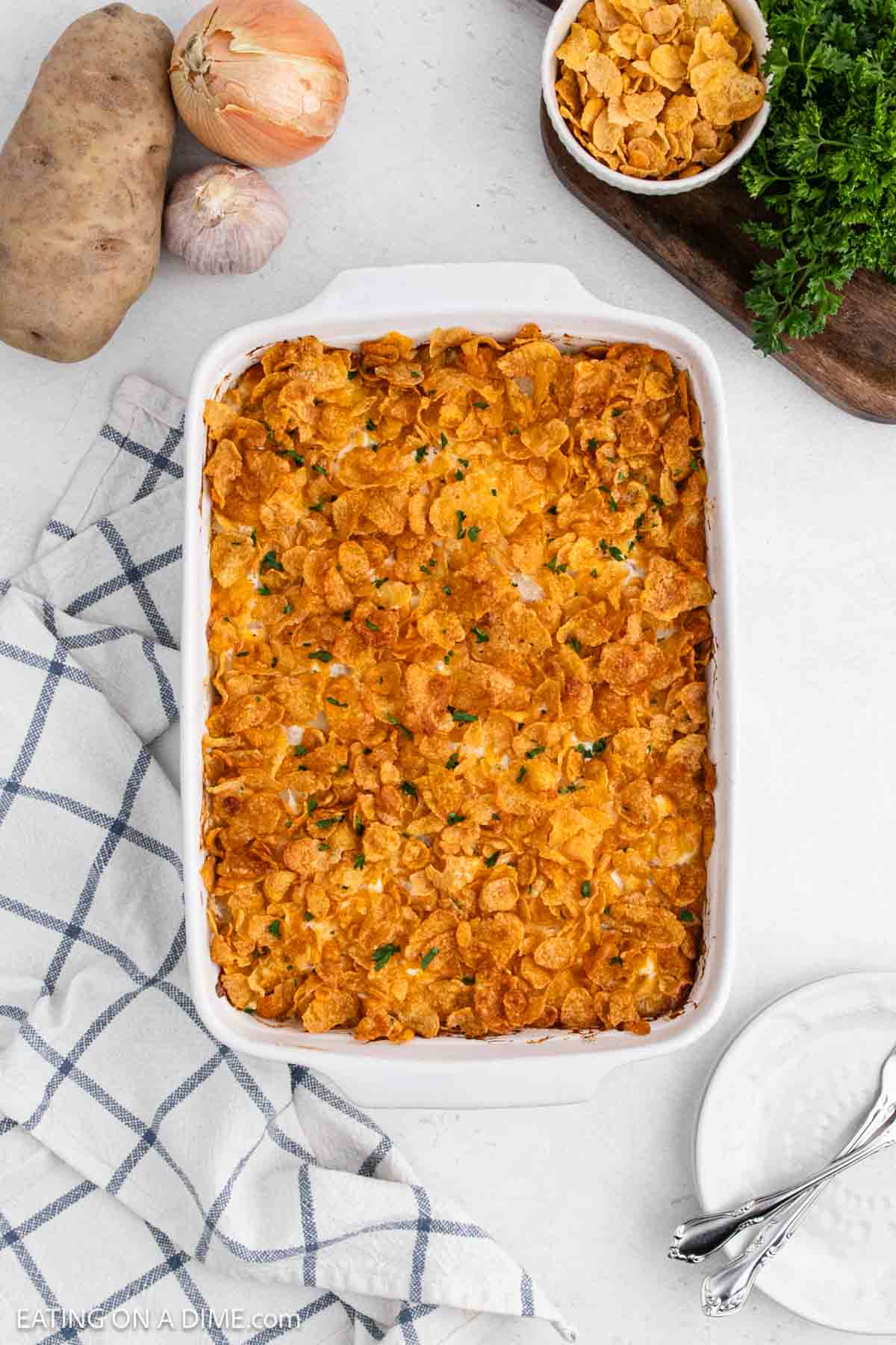 Casserole recipe ready to serve.