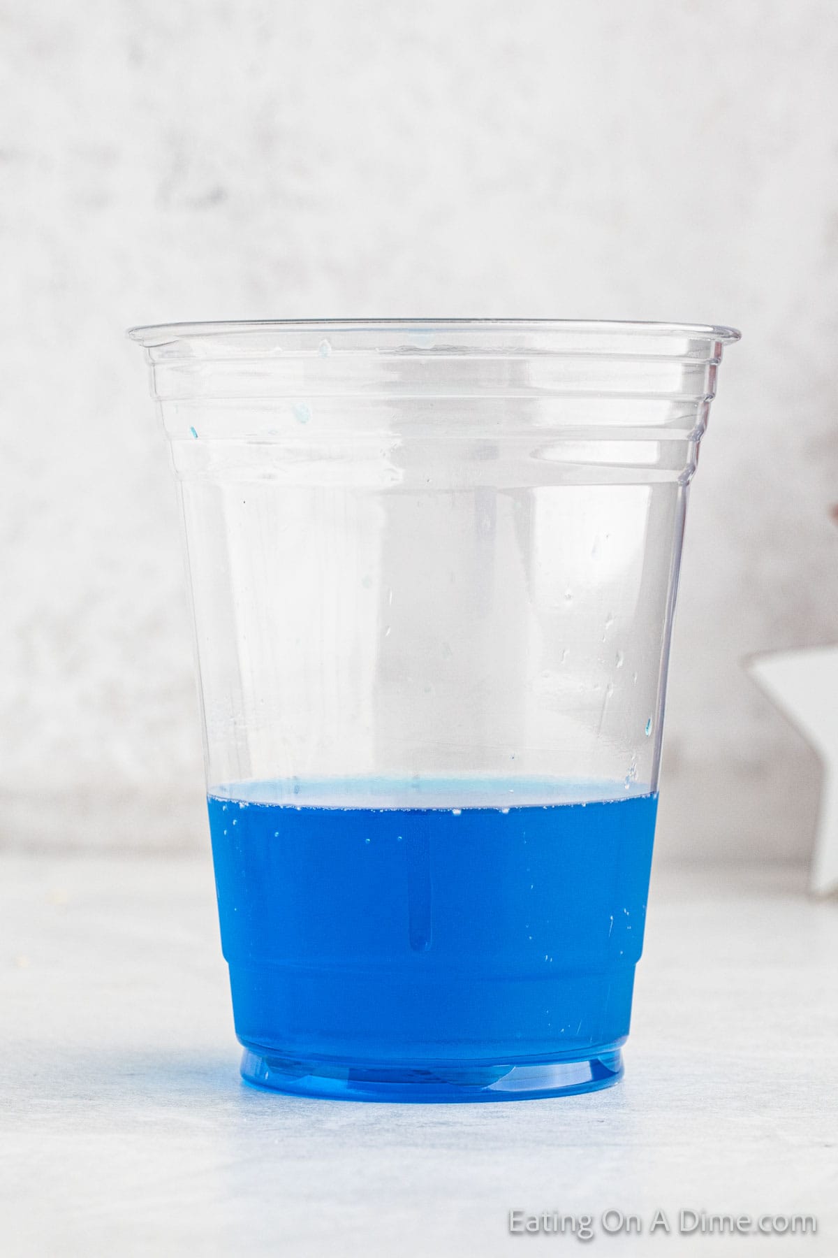 Blue Jello in a clear cup