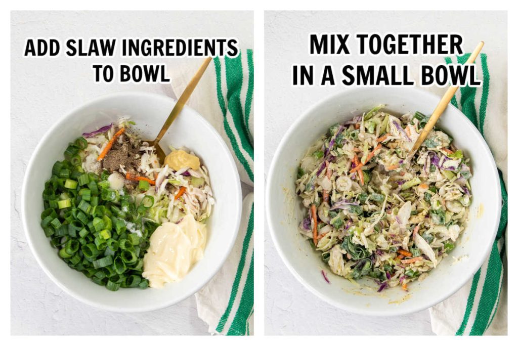 Combining coleslaw ingredients