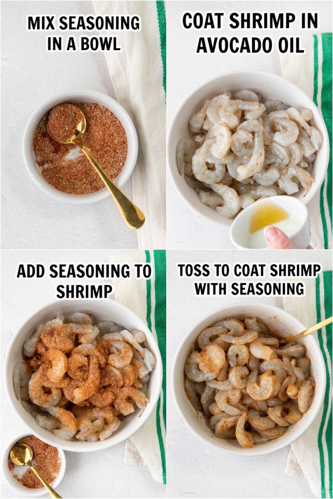 Coating shrimp with seasoning
