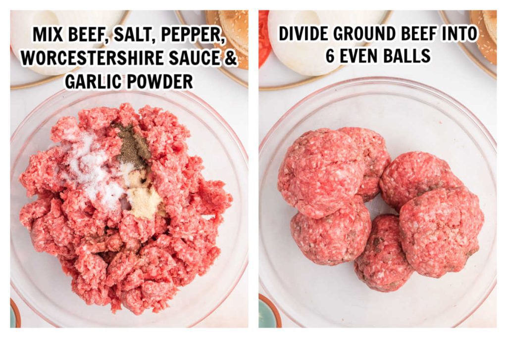 Combining the ground beef mixture and divide into balls