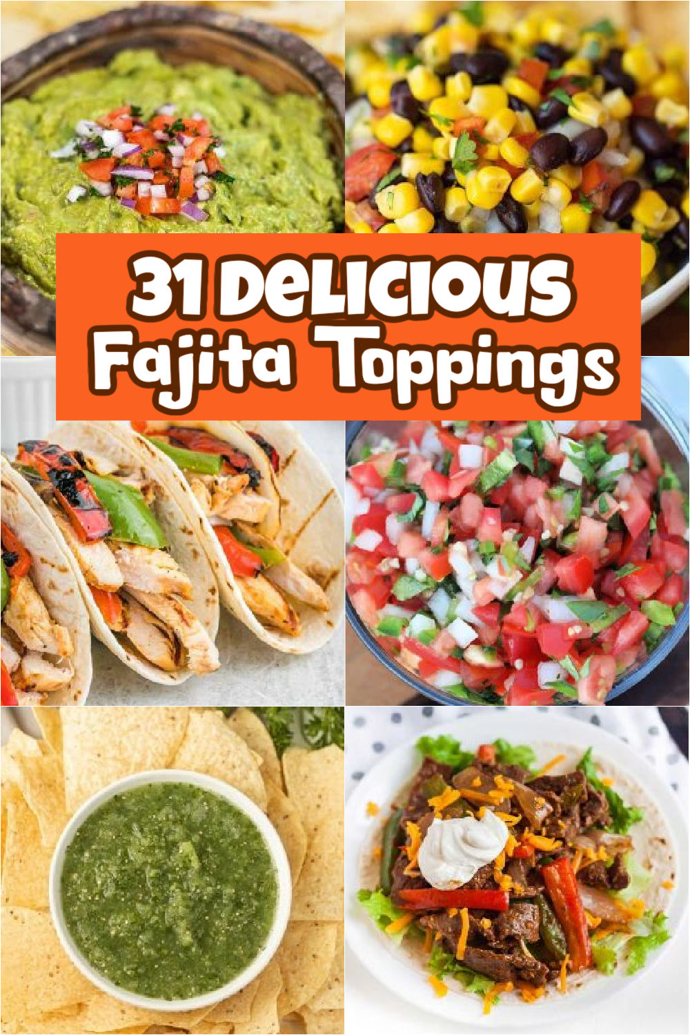 Create the most delicious fajita meal with these fajita toppings that come together easily. We’ve rounded up the 31 best toppings for fajitas for an amazing meal. The best toppings for chicken, steak, stove top fajitas, flat top fajitas, low carb and chicken fajitas stove top. #eatingonadime #fajitatoppings 