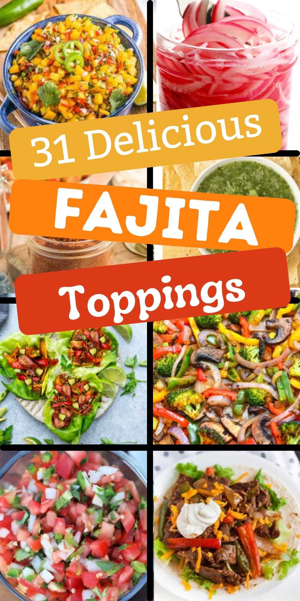 Create the most delicious fajita meal with these fajita toppings that come together easily. We’ve rounded up the 31 best toppings for fajitas for an amazing meal. Delicious toppings for chicken, steak, stove top fajitas, flat top fajitas, low carb and chicken fajitas stove top. #eatingonadime #fajitatoppings 