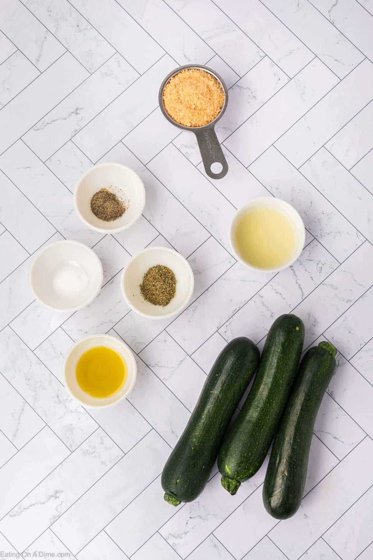 Parmesan Zucchini Ingredient - zucchini, olive oil, lemon, Italian seasoning, salt, pepper, parmesan cheese