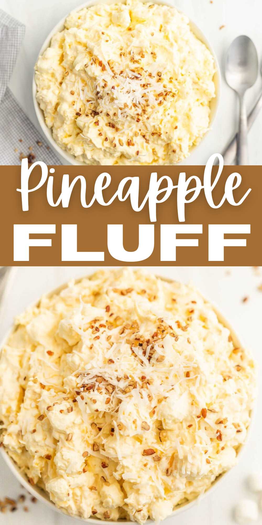 This Pineapple Fluff is the perfect side dish and full of tropical flavors. This pineapple fluff salad is made with simple ingredients. You can change the ingredients or add in your favorites. It is very light but also so decadent. I love it because it isn’t too heavy and can easily be served anytime of year. #eatingonadime #pineapplefluff #pineappledessert