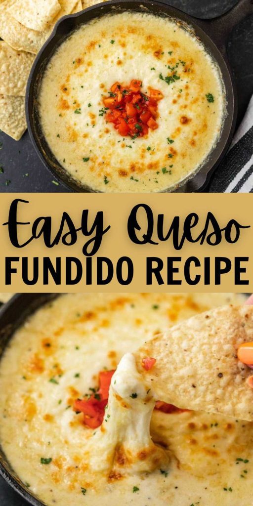 Queso Fundido is a delicious melted cheese dip. Make your favorite queso dip at home with these simple ingredients. Serve this dip on Taco Tuesday or for an easy appetizer with all your Mexican dishes. #eatingonadime #quesofundid #quesodip