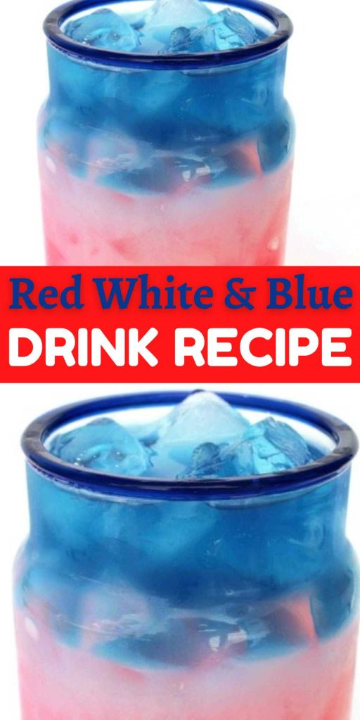 Don't you love those red, white, and blue drinks for fourth of July?! Learn how to make Red, White, and Blue Drink to impress your guests! This Patriotic Drink can be fun for all ages. We love serving fun drinks we have a family gathering, and this is one of our favorites. #eatingonadime #redwhiteandbluedrink #July4thdrink