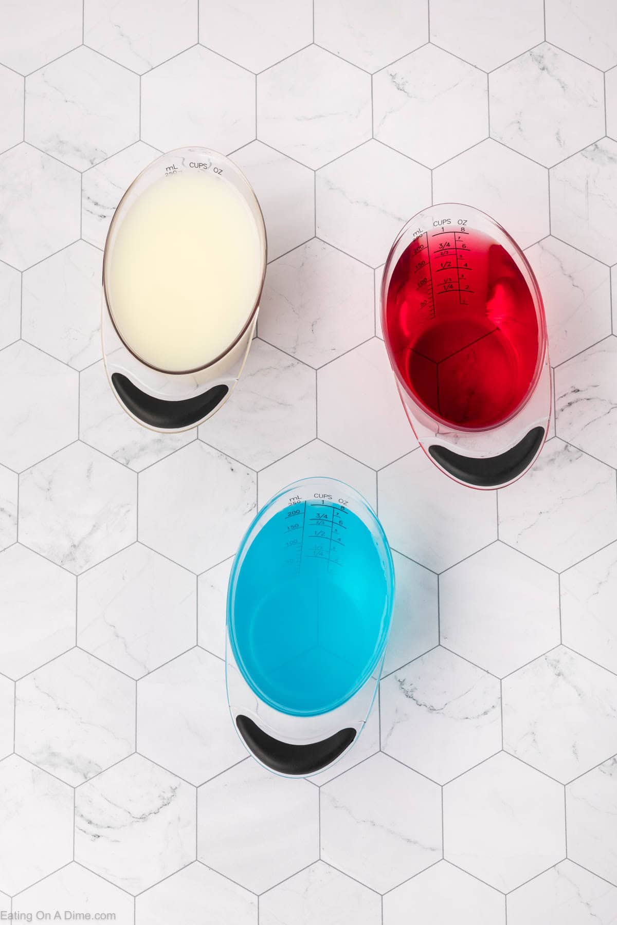Ingredients, cranapple juice, pina colada, and blue gatorade 