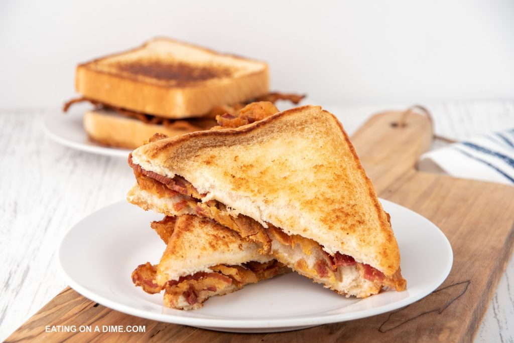 Bacon sandwich on a plate
