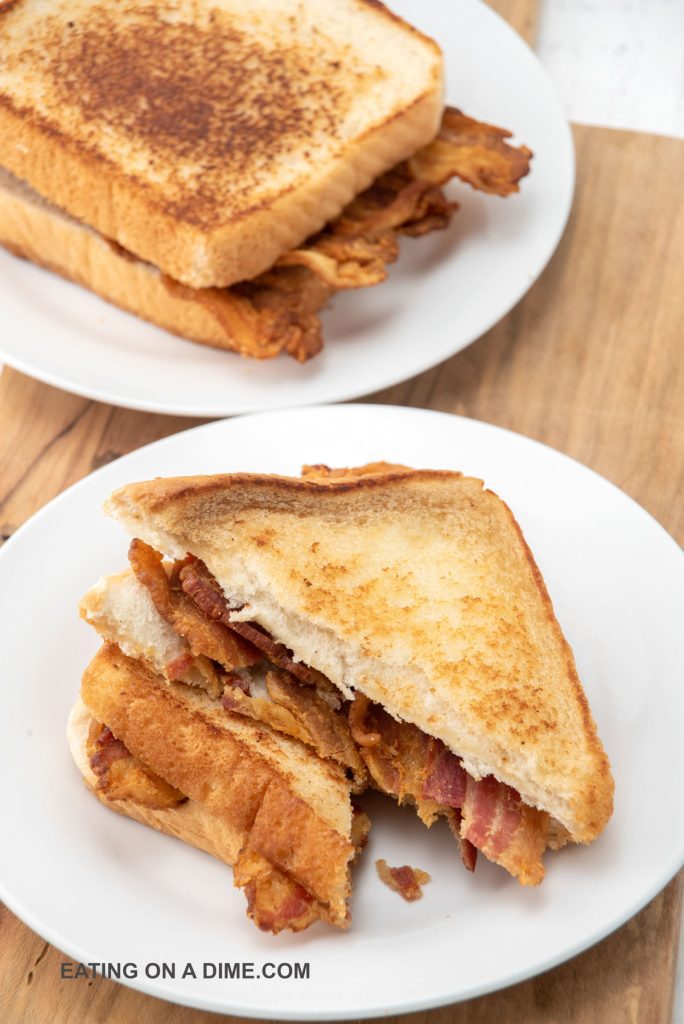 Bacon sandwich on a plate