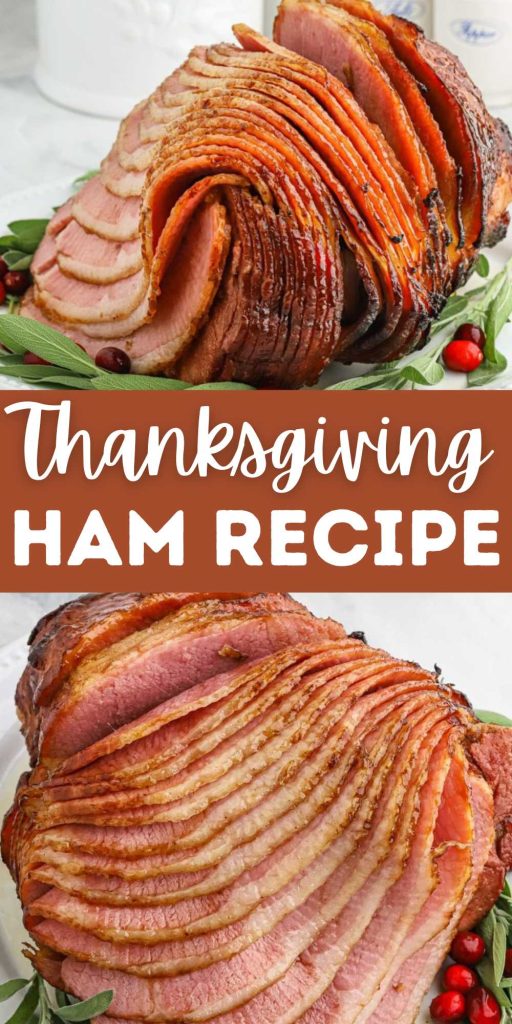 This Thanksgiving Ham Recipe is delicious and easy to make. The delicious glaze gives the ham so much flavor and great for any holiday. Add your favorite side dish and casseroles to complete your holiday meal. Your friends and family will be amazed how delicious this ham is. #eatingonadime #thanksgivinghamrecipe #thanksgivingrecipe