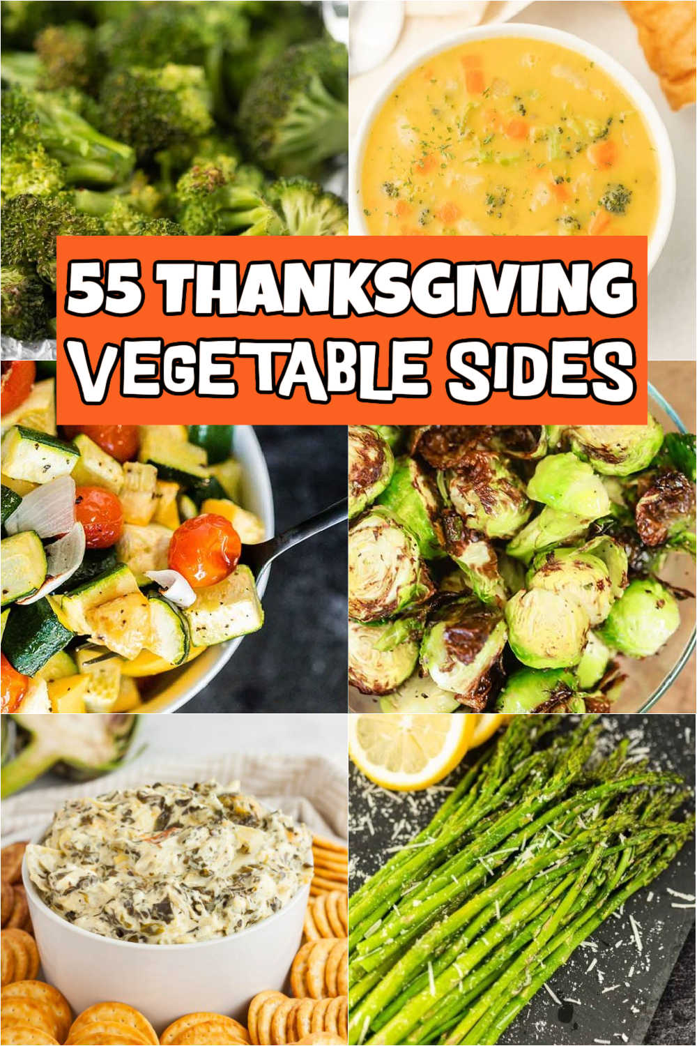 Every Thanksgiving should have delicious Thanksgiving vegetable sides. These 55 recipes are all so tasty and healthy. If you are looking for delicious side dishes other than stuffing, make one of these vegetable recipes. #eatingonadime #thanksgivingvegetablesides #vegetablesides
