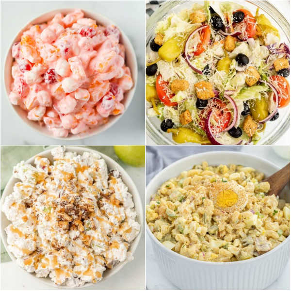 These Thanksgiving salad recipes are the best salads for Thanksgiving. We have 45 of the easiest recipes that all taste amazing! Salads are always part of our Thanksgiving table dinner recipes. Whether they are served as appetizers or side dishes, they always make meals feel complete. #eatingonadime #thanksgivingsaladrecipes #thanksgivingrecipes