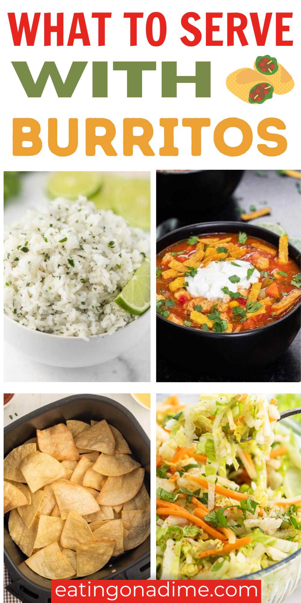 If you’re looking for the best side dishes for burritos, check out these 51 recipes. These are some of the best burrito sides that will complete your meal. #eatingonadime #sidedishesforburritos #whattoservewithburritos