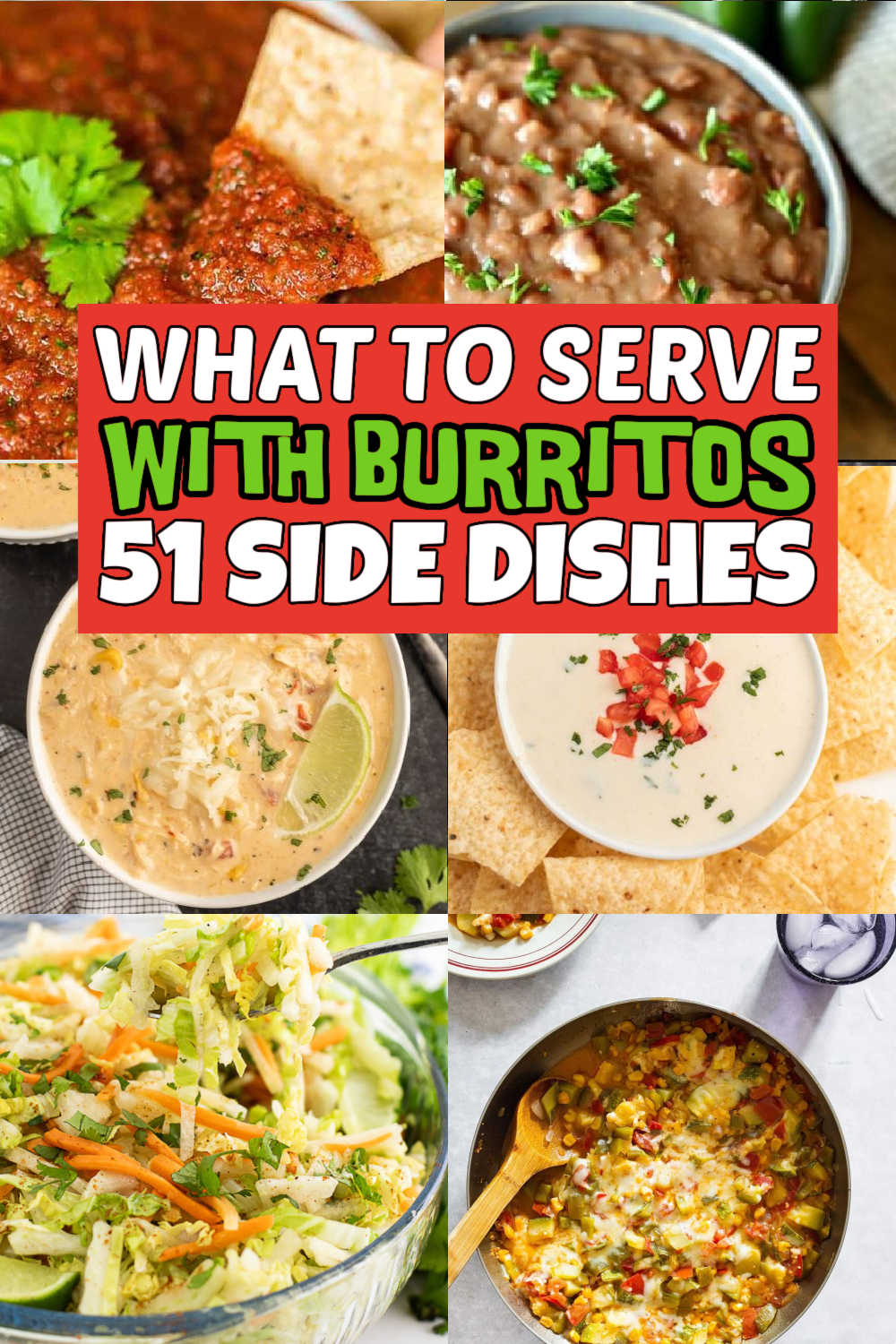 If you’re looking for the best side dishes for burritos, check out these 51 recipes. These are some of the best burrito sides that will complete your meal. #eatingonadime #sidedishesforburritos #whattoservewithburritos