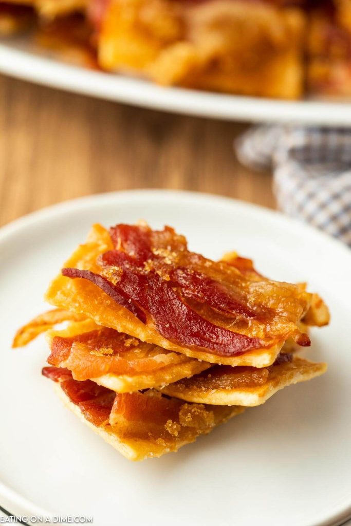 Bacon Crackers on a platter. 