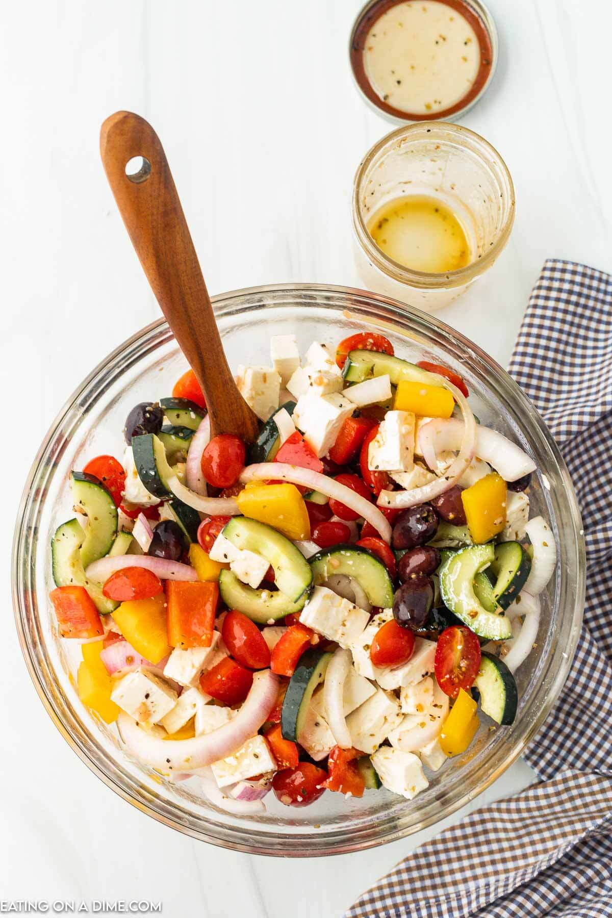 Ina Garten Greek Salad in a bowl