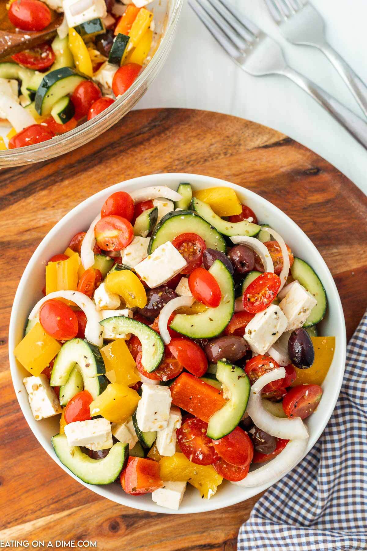 Ina Garten Greek Salad in a bowl