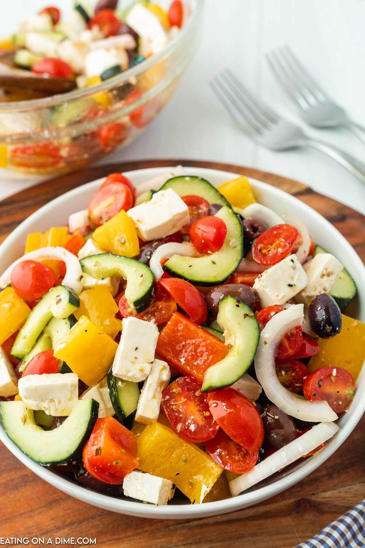 Ina Garten Greek Salad in a bowl