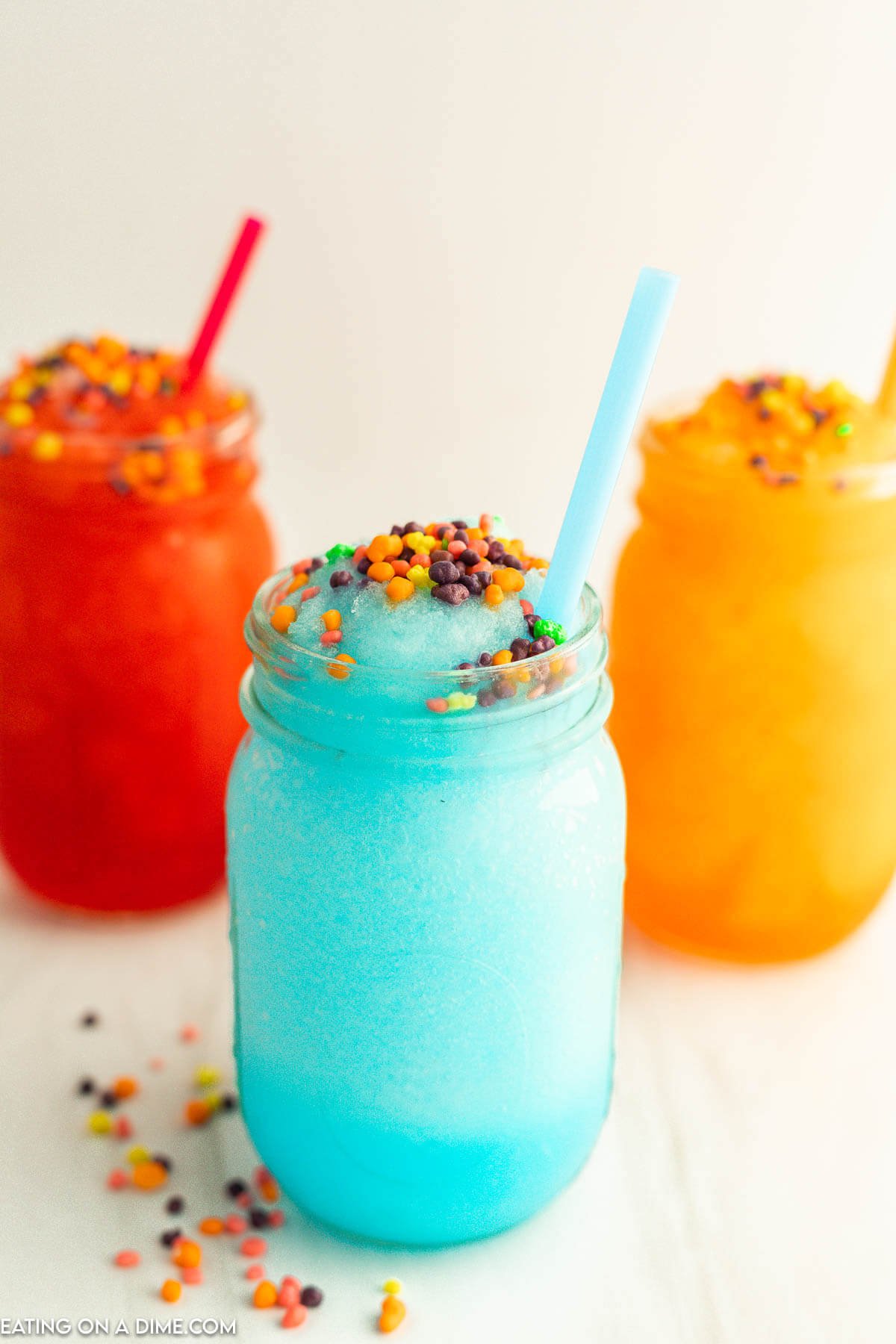 Blue, red, and orange Nerds Slushie