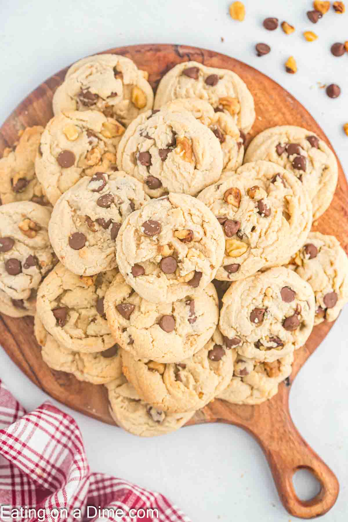 Walnut Chocolate Chip Cookies on a platter